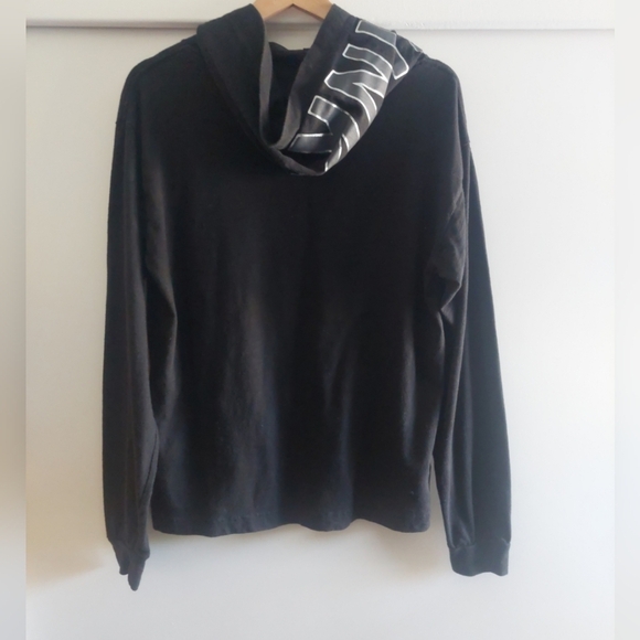 Victoria's Secret PINK Longsleeve Hooded Shirt logo spellout black gray - Picture 4 of 5